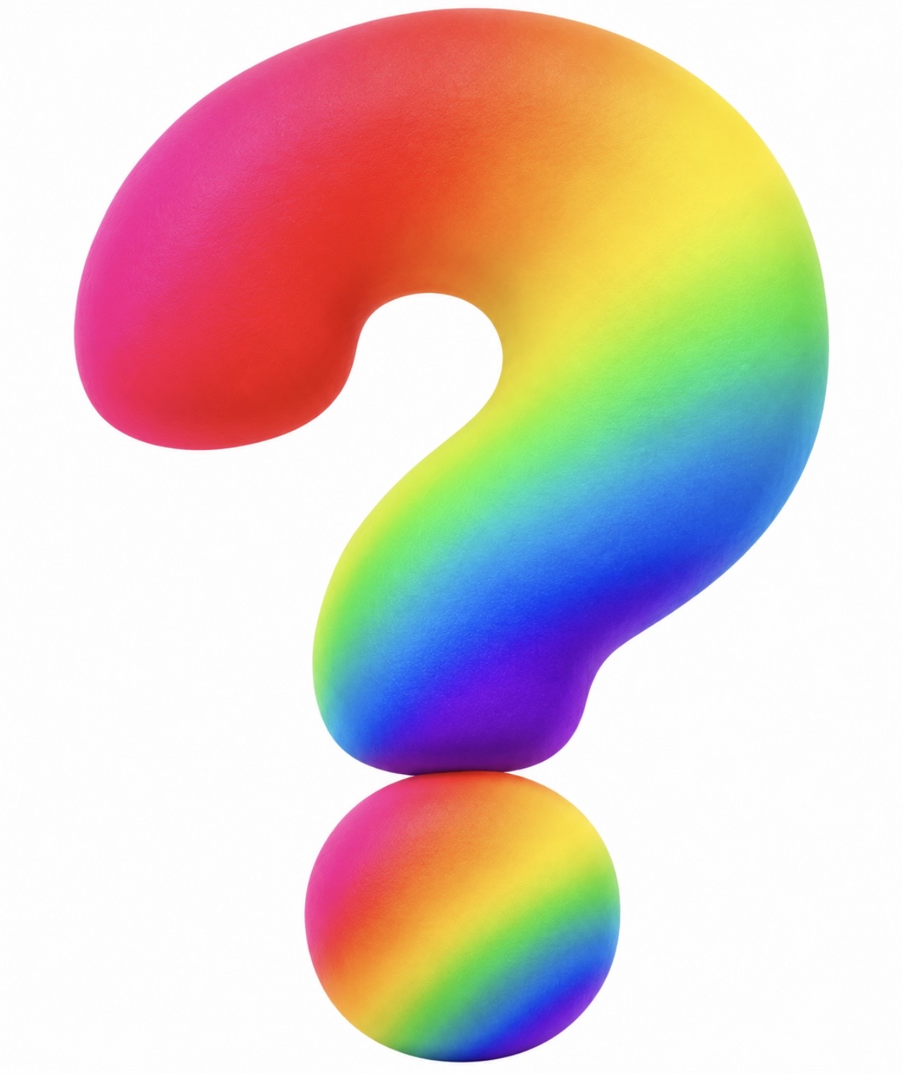 Rainbow question mark representing the Secret Squishy Zinki surprise